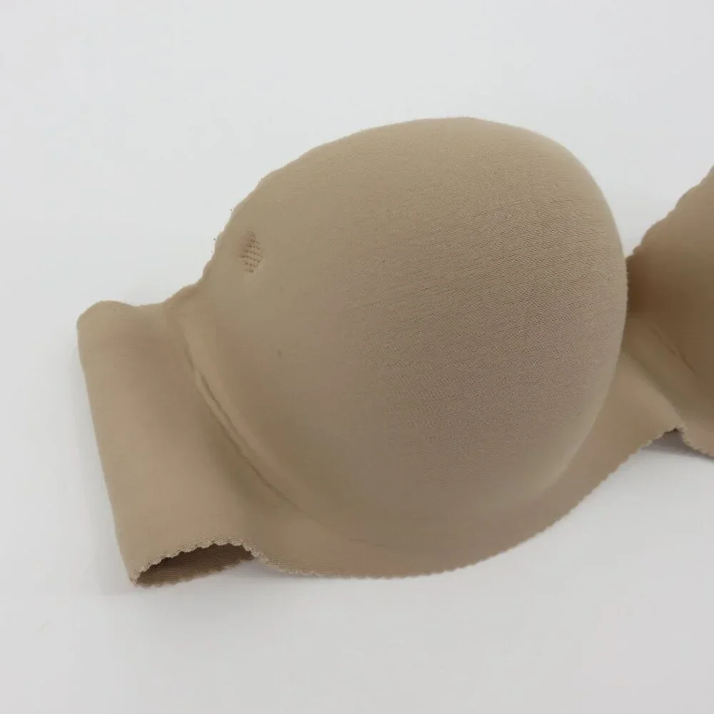Victorias Secret 32B Bra Angels Secret Embrace Beige Underwire Padded Strapless - Picture 2 of 15